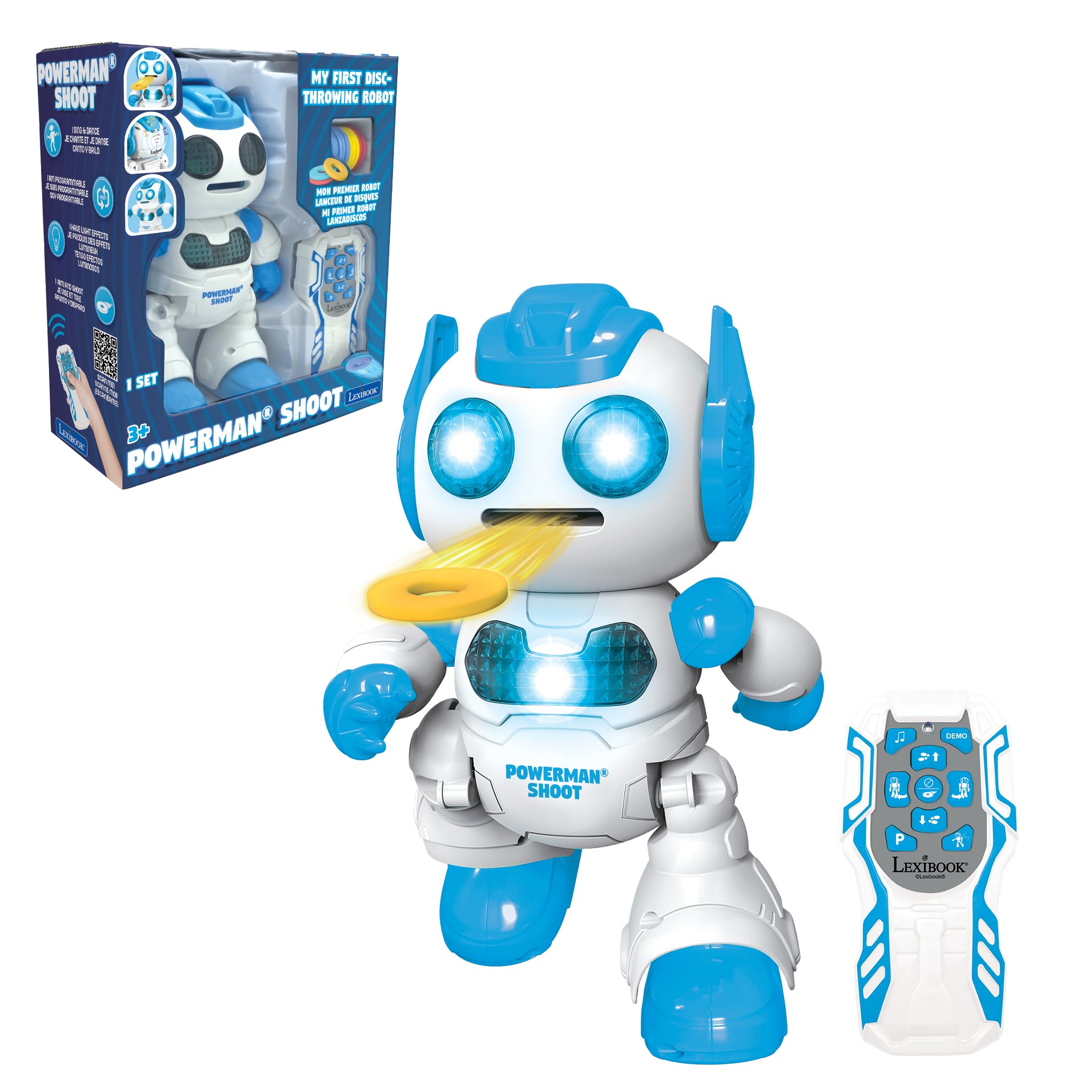 Amazon.com: LEXiBOOK, Powerman Shoot, Throwing Disc Robot, ROB17